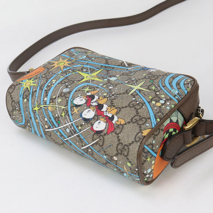 GUCCI 648124 Shoulder Bag GuccixDisney collaboration Donald Duck Mini Bag GG Supreme Canvas, leather multicolor Women
