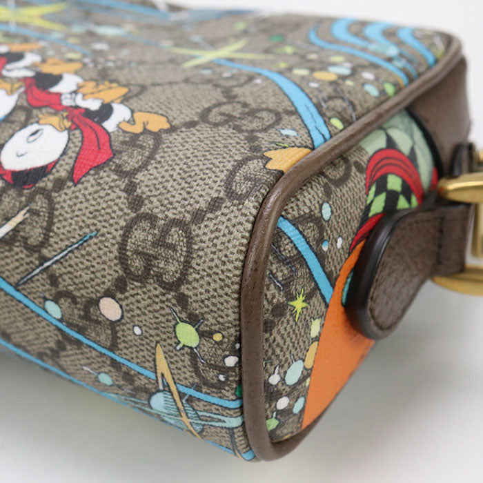 GUCCI 648124 Shoulder Bag GuccixDisney collaboration Donald Duck Mini Bag GG Supreme Canvas, leather multicolor Women