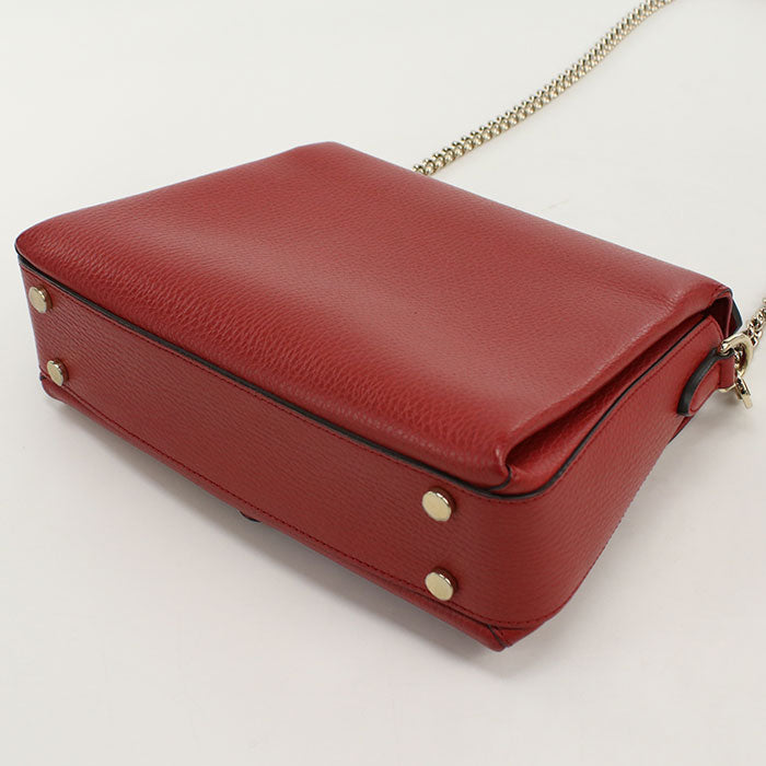 GUCCI 510302 2WAY handbag Interlocking G Handbag leather Red Women