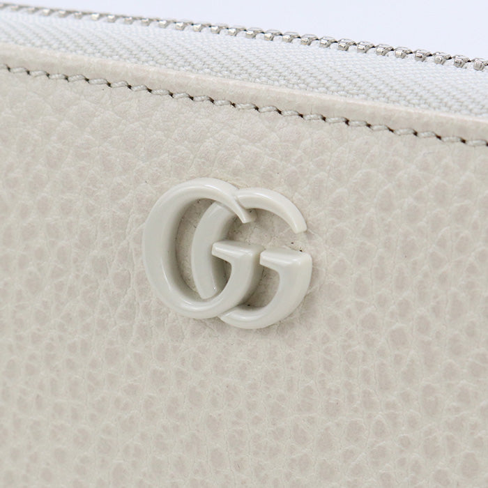 GUCCI 456117 Zip around wallet Double G PurseZip Around leather white Women