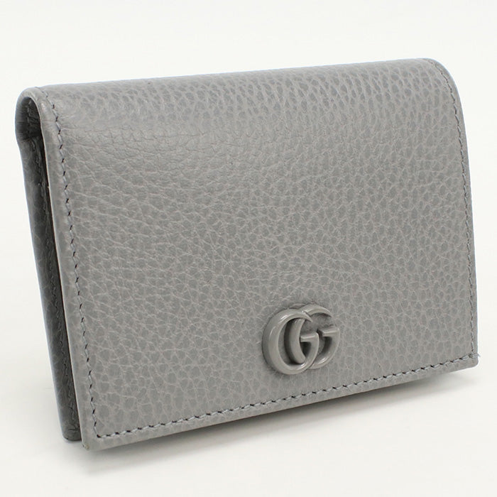 GUCCI 456126 Bi-fold wallet Double G Flap wallet leather gray Women(unisex)