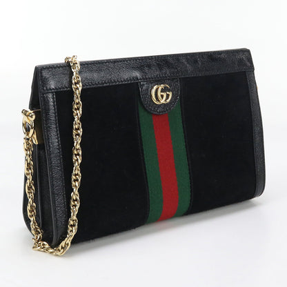GUCCI 503877 Small Shoulder Bag Ofidia Shoulder Suede/leather black Women