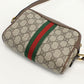 GUCCI 517350 Mini Shoulder Bag Diagonal leather/GG Supreme Canvas beige woman