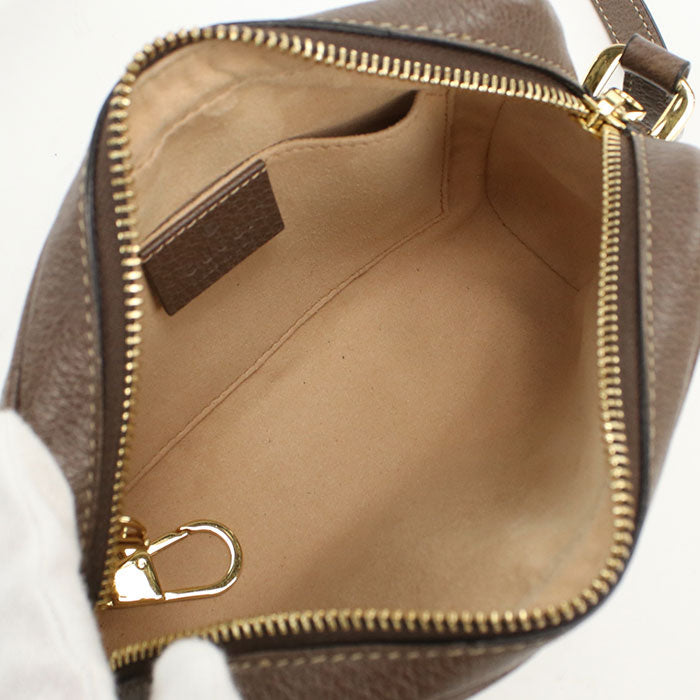 GUCCI 517350 Mini Shoulder Bag Diagonal leather/GG Supreme Canvas beige woman