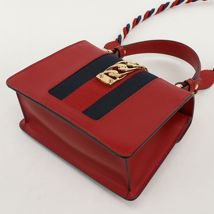 GUCCI 470270 2WAY handbag Silvi Handbag Shoulder bag leather Red Women