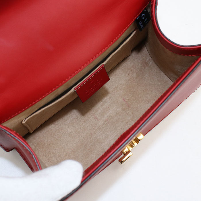 GUCCI 470270 2WAY handbag Silvi Handbag Shoulder bag leather Red Women