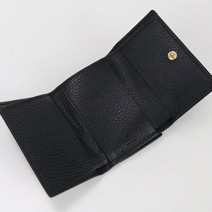 GUCCI 735829 Tri-fold wallet GG Marmont with coin purse leather black unisex
