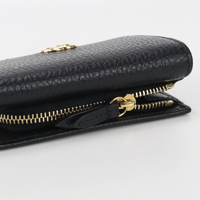 GUCCI 735829 Tri-fold wallet GG Marmont with coin purse leather black unisex