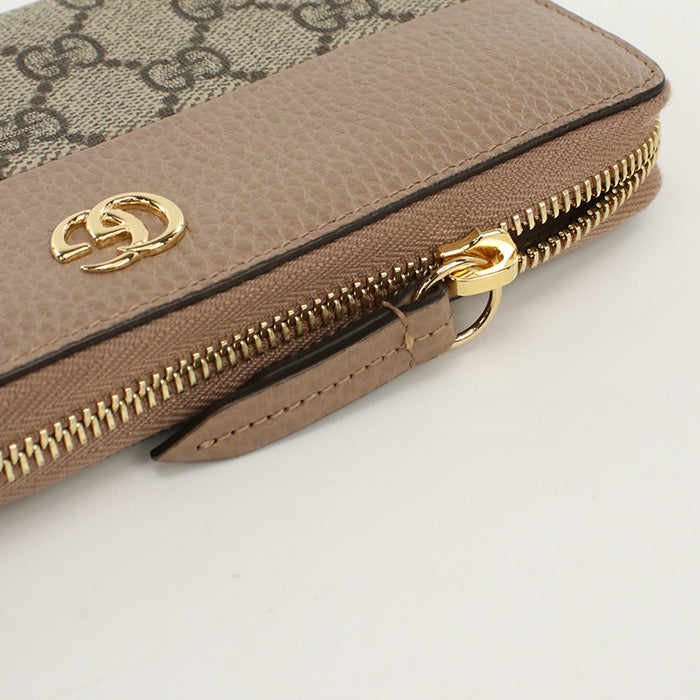 GUCCI GU86361 Zip around wallet Double G PurseZip GG Supreme beige Women