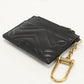 GUCCI 627064 Coin Purse Double G Wallet with key chain leather black Women