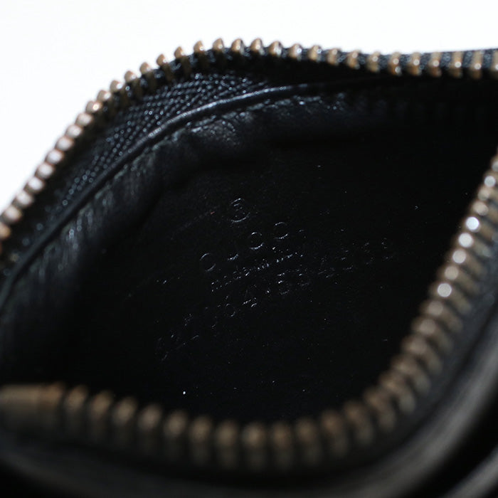 GUCCI 627064 Coin Purse Double G Wallet with key chain leather black Women