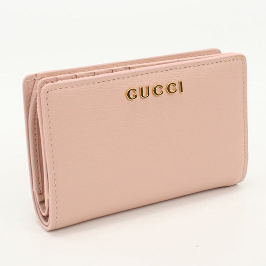 GUCCI GU86813 Card Case wallet Gucci Script Folded wallet leather pink Women
