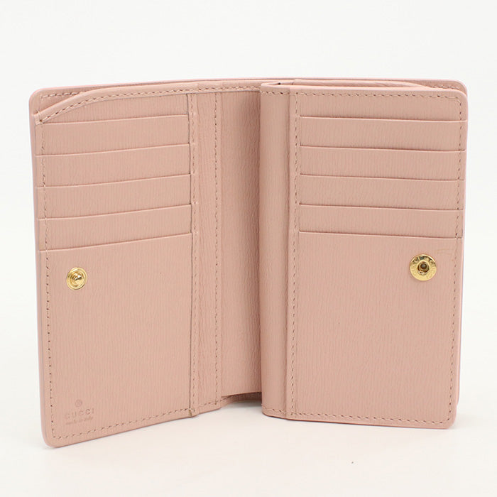GUCCI GU86813 Card Case wallet Gucci Script Folded wallet leather pink Women