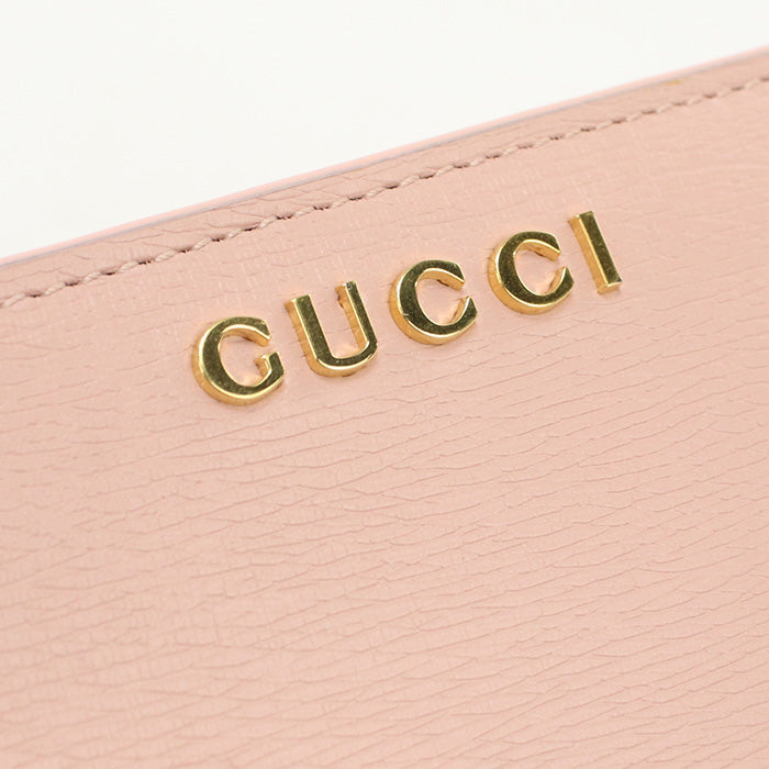 GUCCI GU86813 Card Case wallet Gucci Script Folded wallet leather pink Women