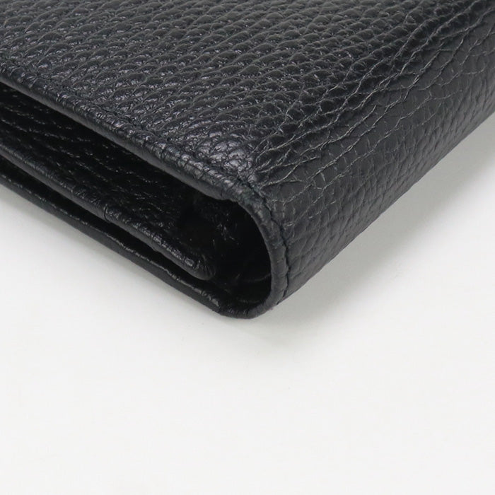 GUCCI 456126 Card Case wallet Double G Folded wallet leather black Women