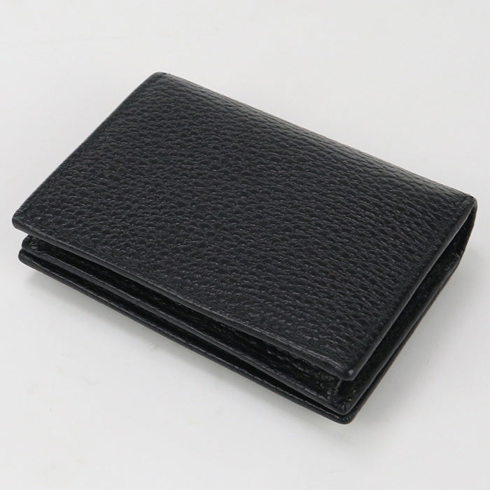 GUCCI 456126 Card Case wallet Double G Folded wallet leather black Women