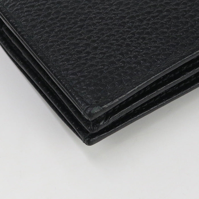 GUCCI 456126 Card Case wallet Double G Folded wallet leather black Women
