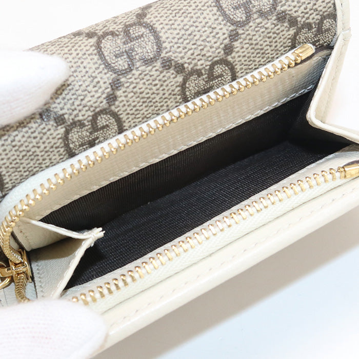 GUCCI 644462 Tri-fold wallet Gucci Horsebit 1955 GG Supreme/leather beige Women
