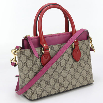 GUCCI 453117 Handbag GG Supreme 2WAY handbag PVC, leather multicolor Women