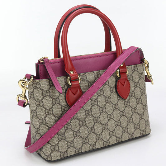 GUCCI 453117 Handbag GG Supreme 2WAY handbag PVC, leather multicolor Women