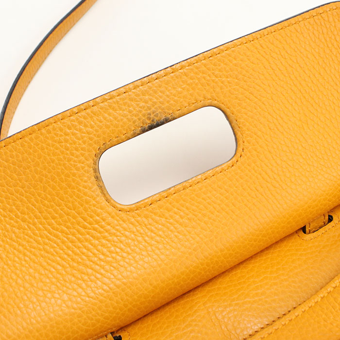GUCCI 370831 2WAY Bamboo Handbag leather orange Women