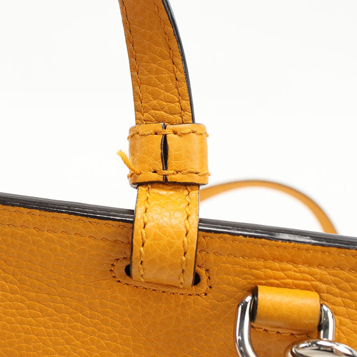 GUCCI 370831 2WAY Bamboo Handbag leather orange Women