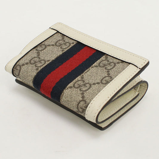 GUCCI 644334 Tri-fold wallet Ofidia GG Supreme/leather Beige Women