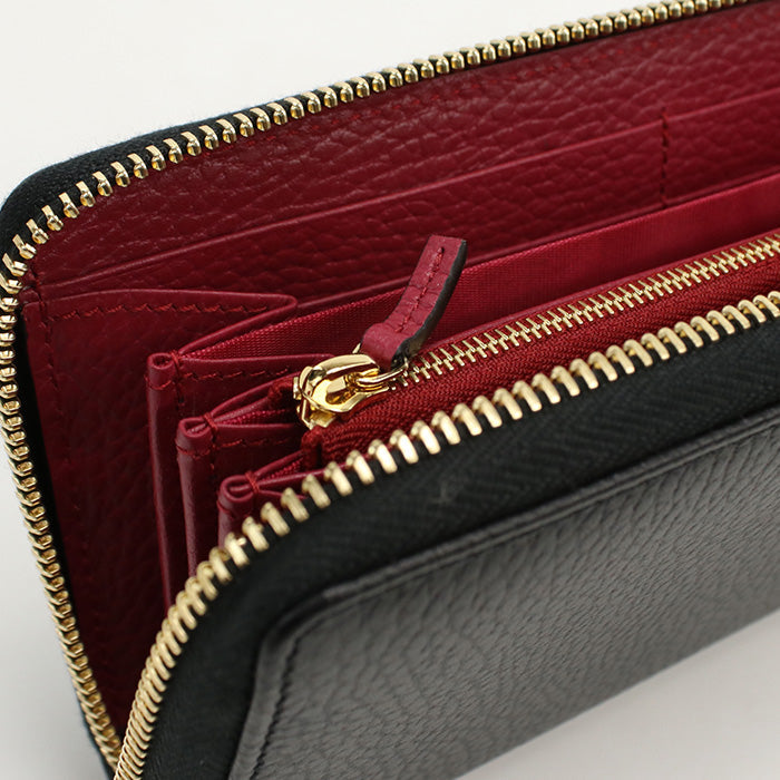 GUCCI 456117 Zip around wallet Double G PurseZip Around leather Black Women