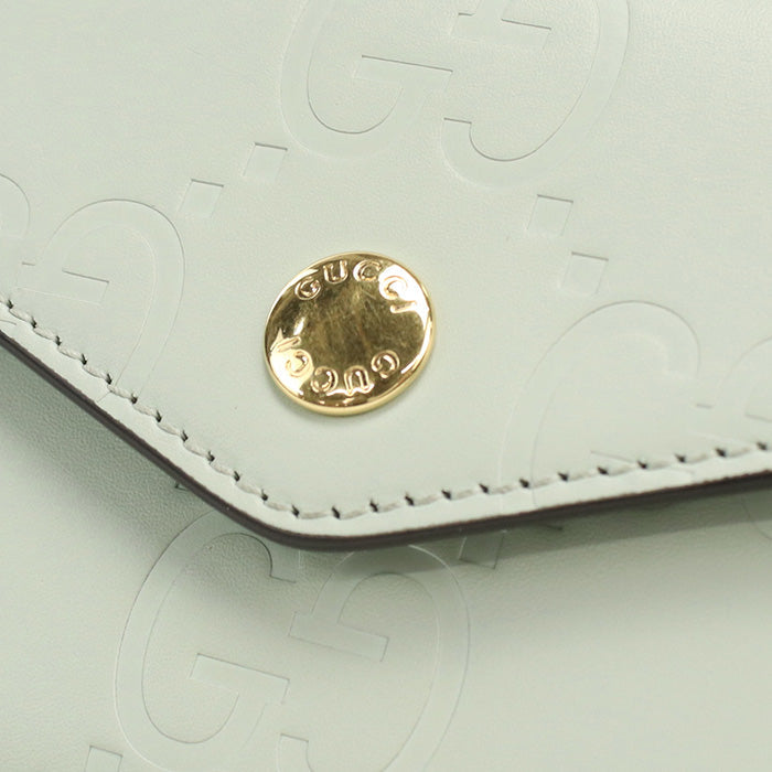 GUCCI 772793 Tri-fold wallet GG logo Three fold wallet leather green Women