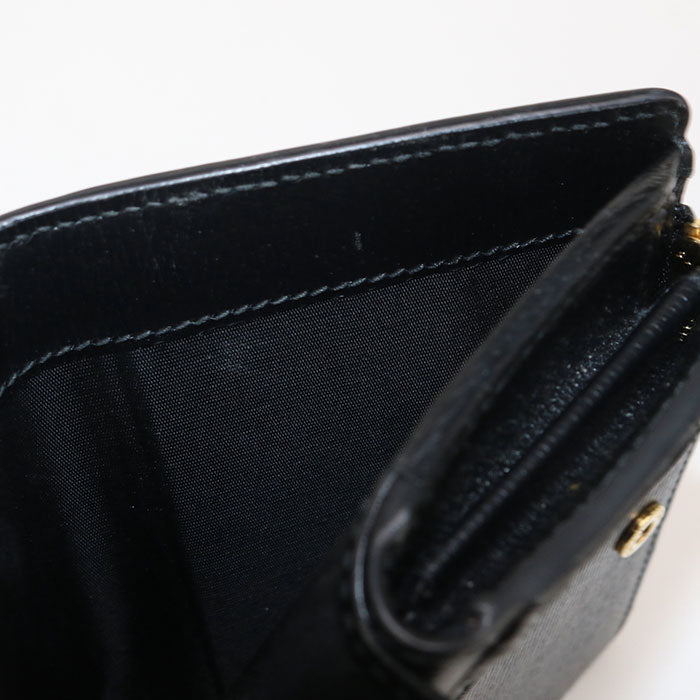 GUCCI 772640 0OP0N 1000 Card Case wallet Gucci Script Folded leather black Women