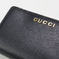 GUCCI 772640 0OP0N 1000 Card Case wallet Gucci Script Folded leather black Women