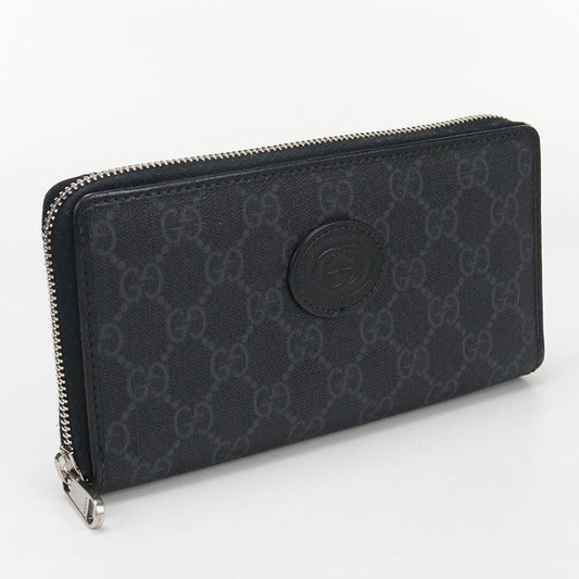 GUCCI 673003 Zip around Interlocking G PurseZip Around GG Supreme black mens