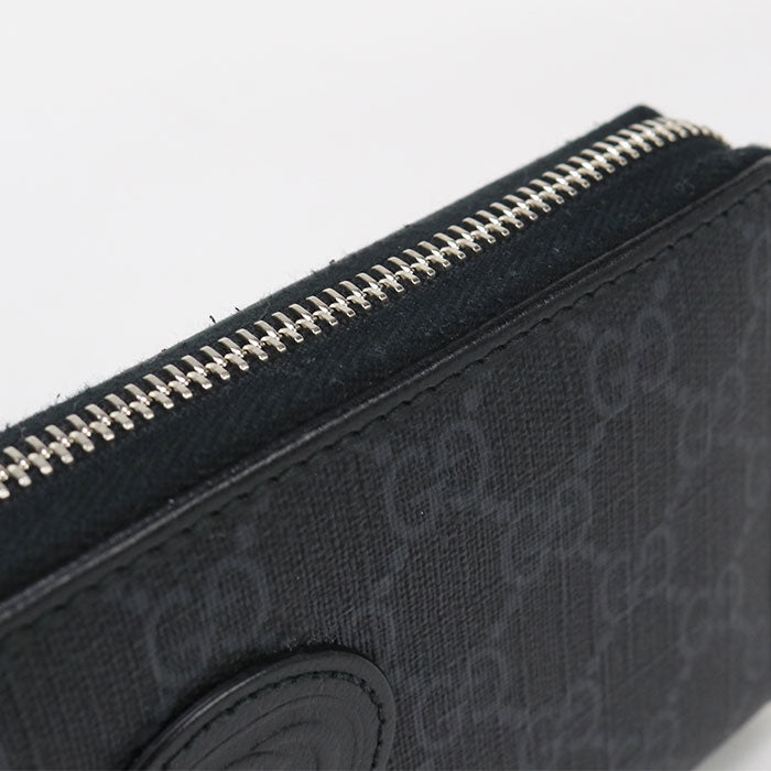 GUCCI 673003 Zip around Interlocking G PurseZip Around GG Supreme black mens