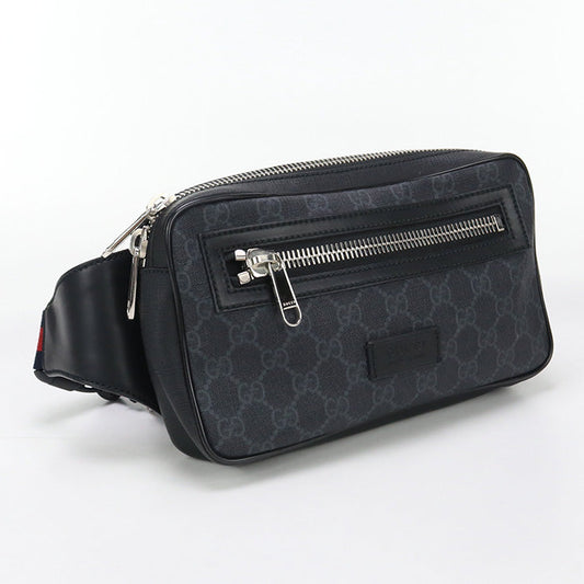GUCCI 474293 body bag GG Supreme Belt bag/Sling Bag GG Supreme Canvas black mens