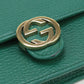 GUCCI 615523 Interlocking G Chain wallet leather Green Women
