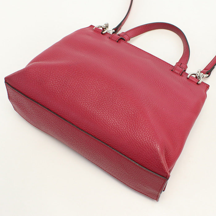 GUCCI 392013 525040 Handbag Bamboo Daily Top handle 2WAY bag leather Red Women