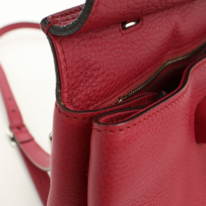 GUCCI 392013 525040 Handbag Bamboo Daily Top handle 2WAY bag leather Red Women