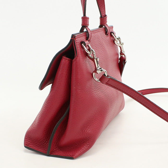 GUCCI 392013 525040 Handbag Bamboo Daily Top handle 2WAY bag leather Red Women