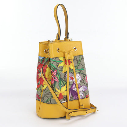 GUCCI GU88830 Small bucket bag GG Floral Shoulder Bag GG Supreme beige Women