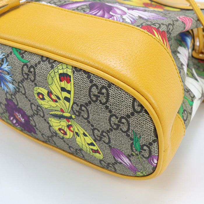 GUCCI GU88830 Small bucket bag GG Floral Shoulder Bag GG Supreme beige Women