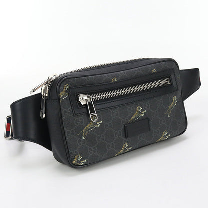GUCCI 474293 body bag GG Supreme Belt bag/Sling Bag GG Supreme Canvas black mens