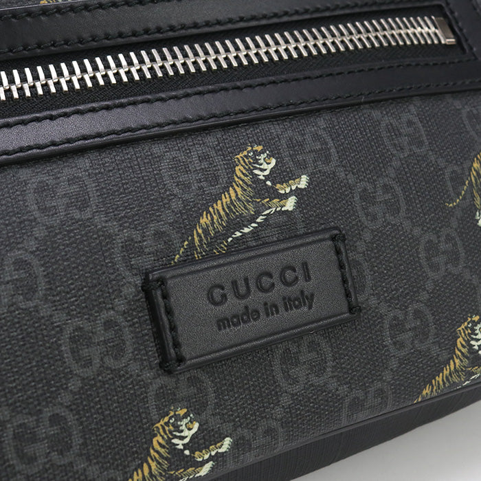 GUCCI 474293 body bag GG Supreme Belt bag/Sling Bag GG Supreme Canvas black mens