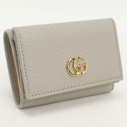 GUCCI GU88844 Tri-fold wallet Double G  leather Gray Women