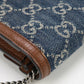 GUCCI 476432 Duonisos Mini 2-Way Bag Shoulder Bag leather, GG denim blue Women