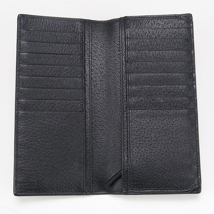 GUCCI 428740 Long wallet GG Marmont Double G Folding long wallet leather black mens