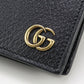 GUCCI 428740 Long wallet GG Marmont Double G Folding long wallet leather black mens