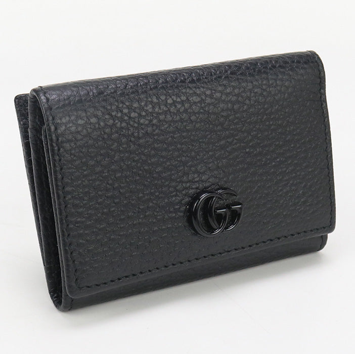 GUCCI 644407 Tri-fold wallet GG Marmont Double G Medium wallet leather black unisex
