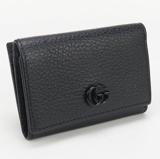 GUCCI 644407 Tri-fold wallet GG Marmont Double G Medium wallet leather black unisex