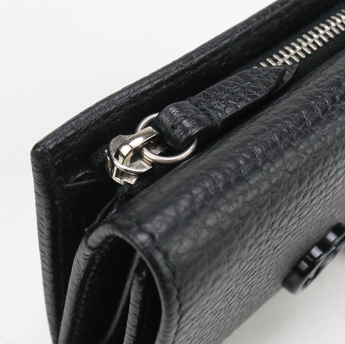 GUCCI 644407 Tri-fold wallet GG Marmont Double G Medium wallet leather black unisex