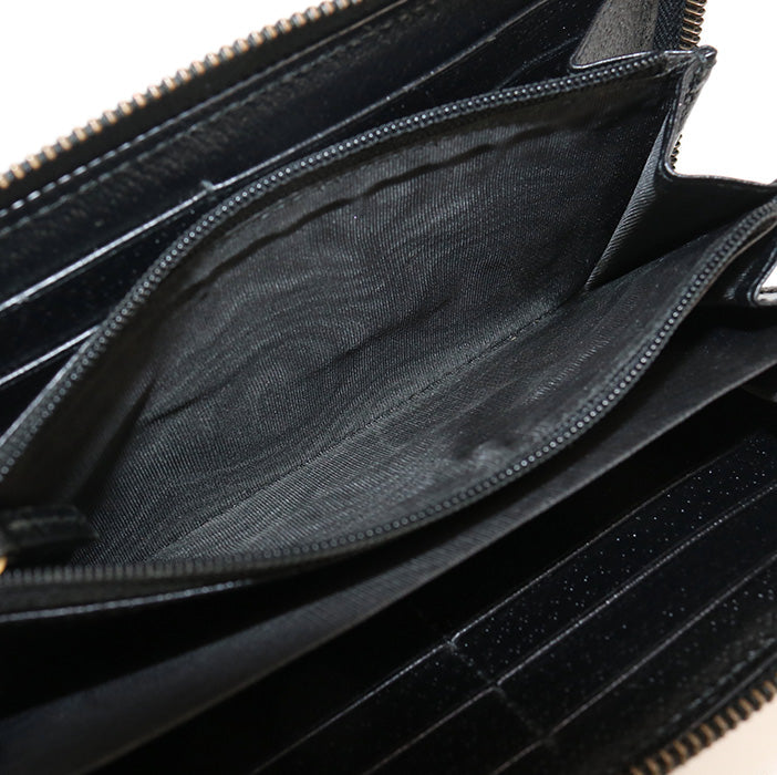 GUCCI 428736 Long Wallet GG Marmont Zip around wallet leather black unisex